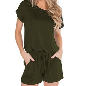 AnniBlue Women's Summer Short Sleeve Casual Romper